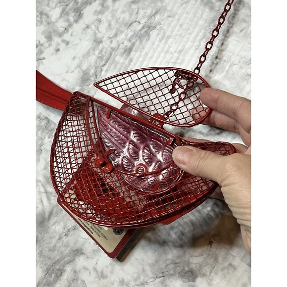 Cardinal Bird Feeder NWT Yard Ornament Winter Red/Hinged/bird Seed/Tree/Glitter - Picture 6 of 16